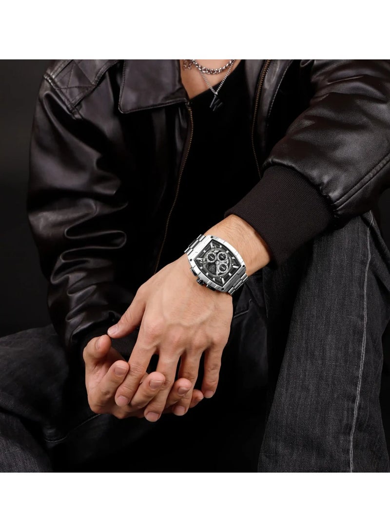 نافيفورس ساعة نافي فورس NF 8066 S/B/S الرجالية الأنيقة ذات وظيفة الكرونوغراف والكوارتز - Image 3
