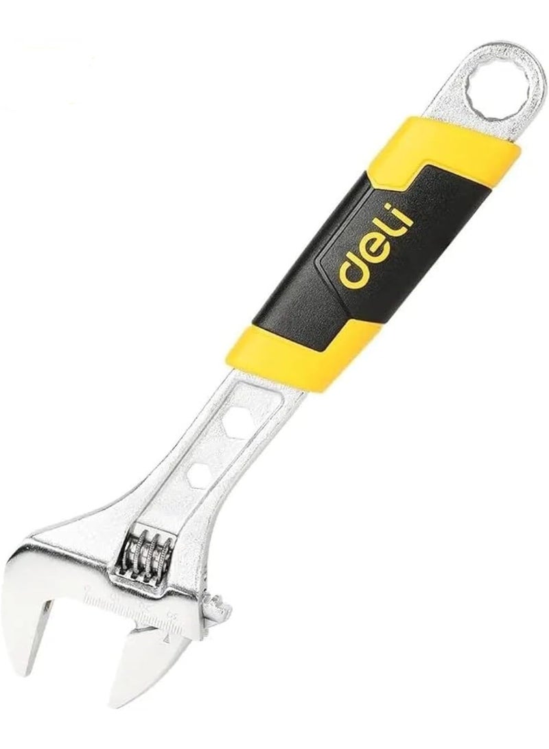 Deli 10-Inch Adjustable Spanner – Strong Grip, Plastic Handle