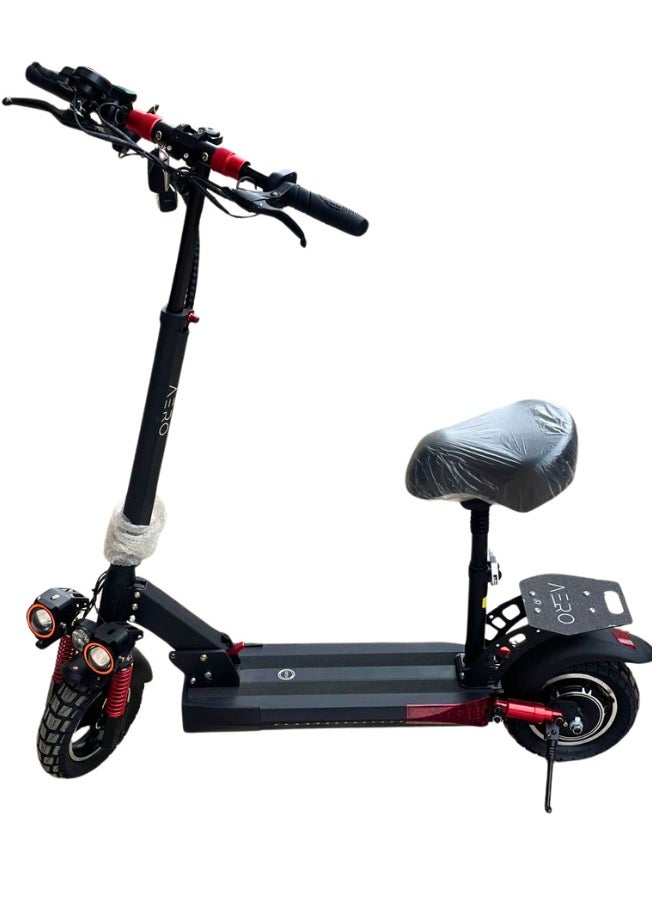 Z2 Pro Powerful Electric Scooter With Seat, E10, 48V, Foldable, Front & Side Led lights, RGB, Bluetooth Speakers, 1 Year Warranty, Anti-Theft, Black