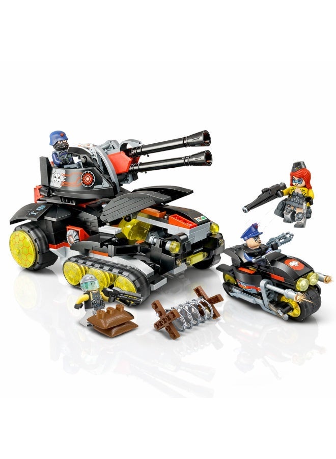 Qman Laser Cannon Building Blocks Set – Futuristic Armored Vehicle with 4X Mini Figures – 399 Pieces – Ages 6+ - Image 1