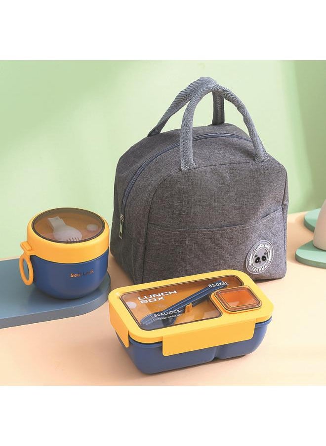 Generic - Rectangular Compartment Lunch Box Can Be Put Into Microwave Oven Student Adult Lunch Box Special Tableware Office Workers Lunch Box - Image 1
