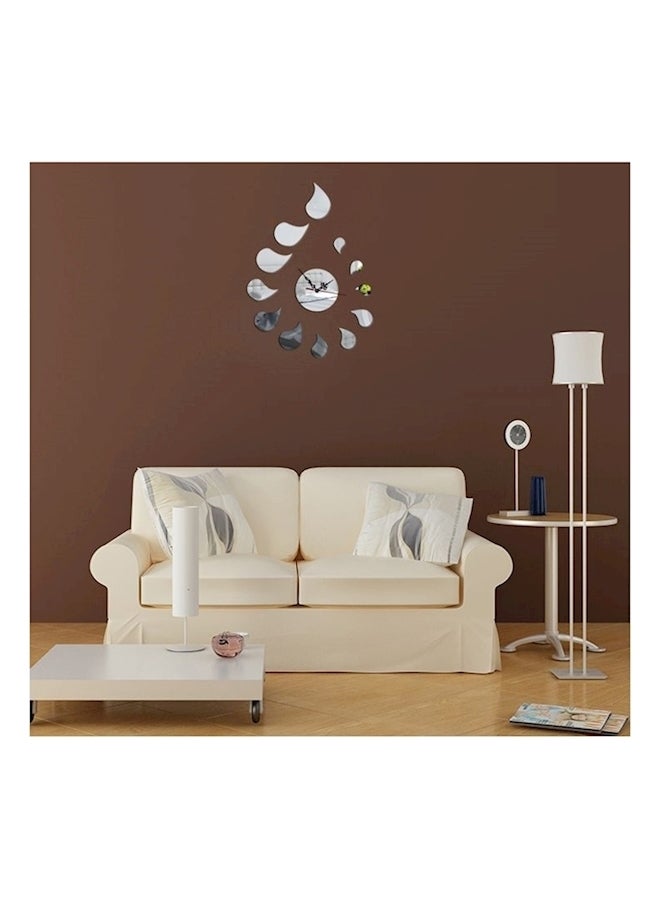 NIBEMINENT Creative DIY Beads Acrylic Mirror Wall Clock Blue/Silver - Image 2