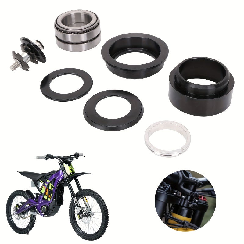 Black Steering Fork Bearing Set For Sur Ron Light Bee X Electric Dirt Bike - Image 1