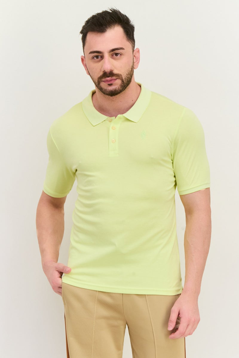 SKECHERS Men Sportswear Fit Short Sleeves Outdoor Polo Shirt, Lime - Image 1