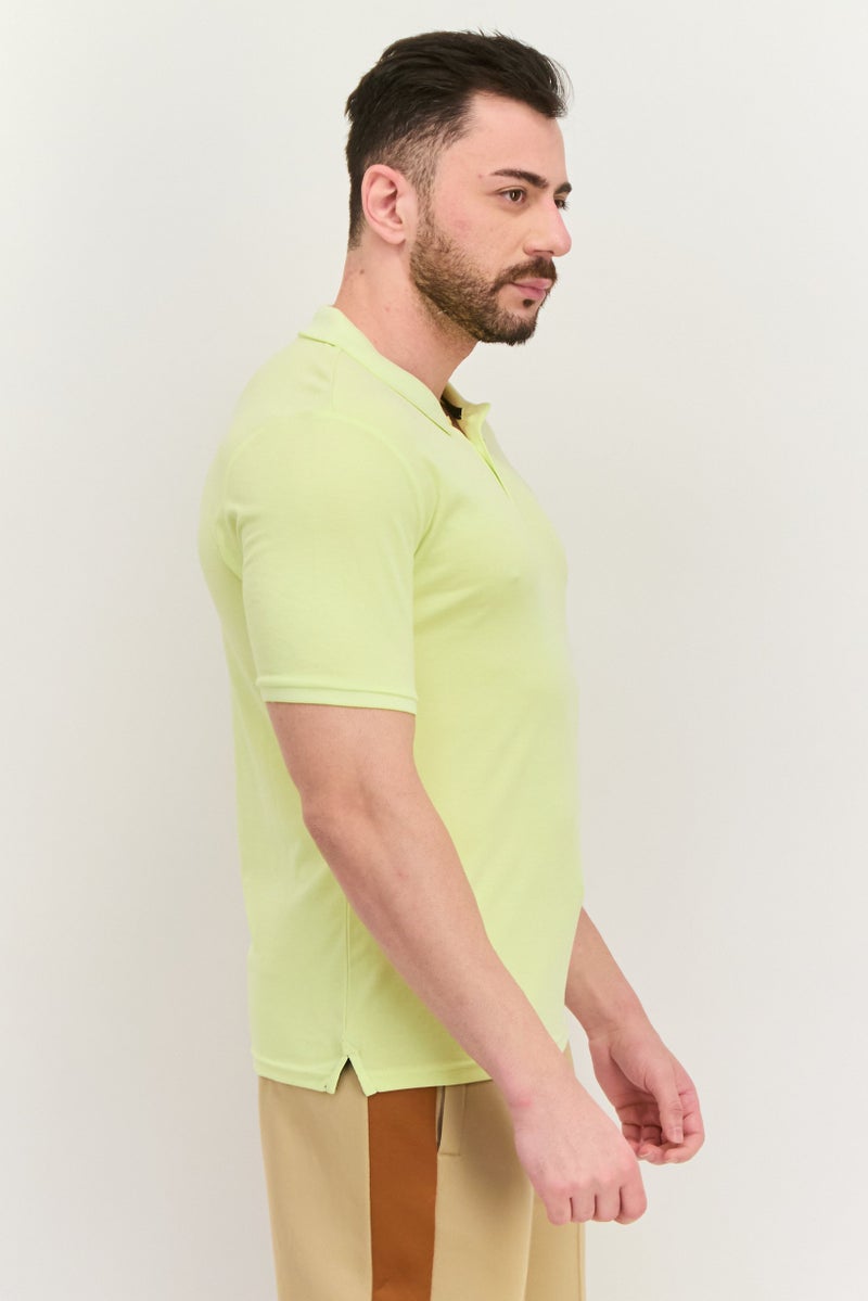 SKECHERS Men Sportswear Fit Short Sleeves Outdoor Polo Shirt, Lime - Image 3
