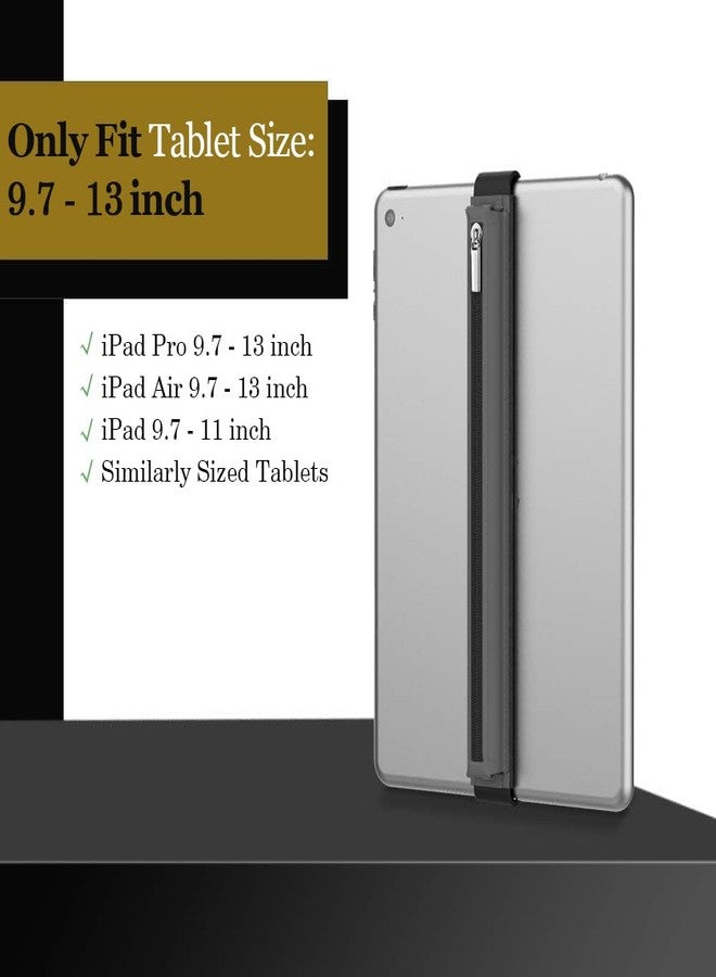 MoKo Pencil Case Fit Apple Pencil Pro, iPencil (USB-C), Apple Pencil 1st/2nd Generation, Stylus Pencil Sleeve PU Leather Zipper Pouch with Elastic Band for 9.7"-12.9" Tablet, Space Gray - Image 3