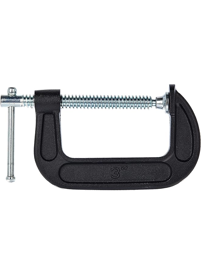 promass C-Clamp 3 Inch (75mm), Heavy-Duty Cast-Iron Body, Industrial Strength, Ideal for Woodworking, Gluing, Welding, Automotive and Repairs, Black- 215003 - Image 1