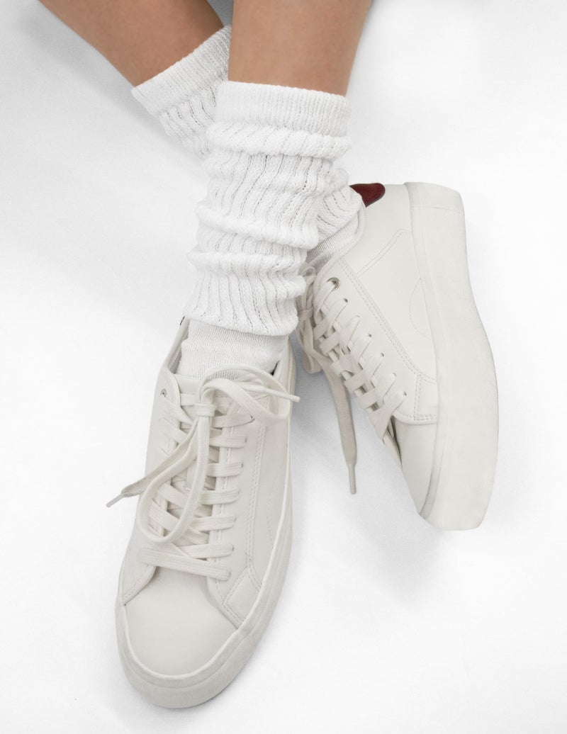 HUE Women's Slouch Socks 3 Pair Pack, White/White/White, One Size - Image 4