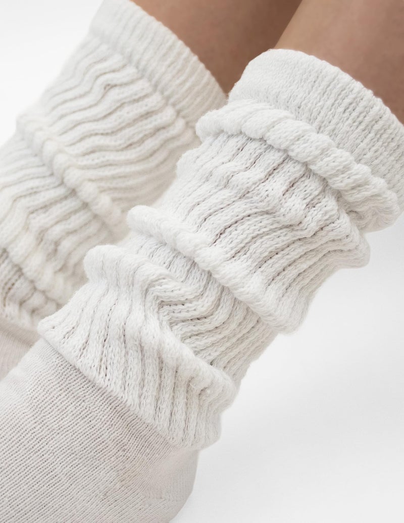 HUE Women's Slouch Socks 3 Pair Pack, White/White/White, One Size - Image 3