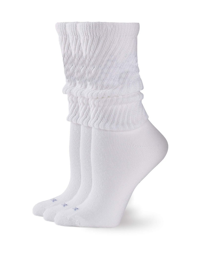HUE Women's Slouch Socks 3 Pair Pack, White/White/White, One Size - Image 1
