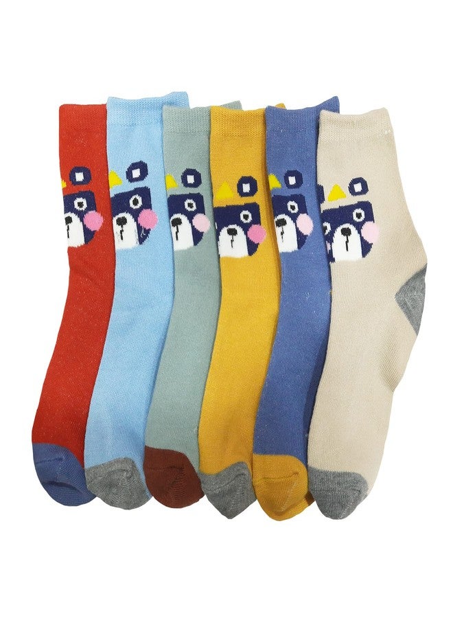 Missby® Kid's Age-wise Cotton Cartoon Socks - (Random Design Sets) - Pack of 6 Pairs (2years - 5years) - Image 1