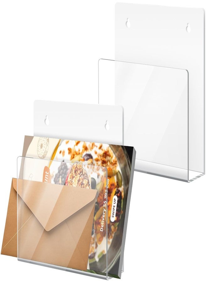 NiOffice 2 Pack Magnetic File Holder - Clear Acrylic Wall Mount File Organizer for Mail, Magazines, Documents and More - Easy Installation - Ideal for Office Supplies and Home Organization - Image 1