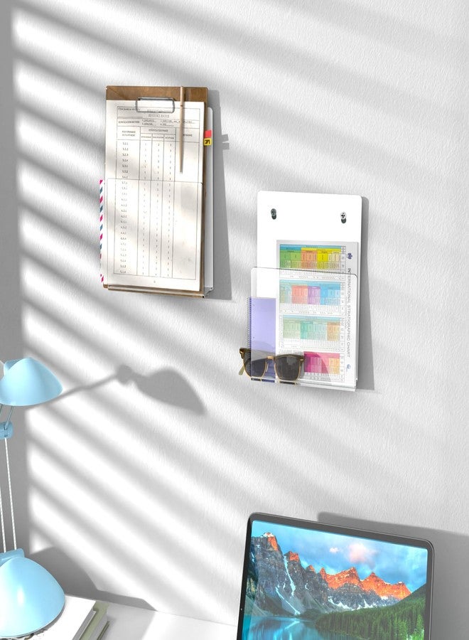 NiOffice 2 Pack Magnetic File Holder - Clear Acrylic Wall Mount File Organizer for Mail, Magazines, Documents and More - Easy Installation - Ideal for Office Supplies and Home Organization - Image 4