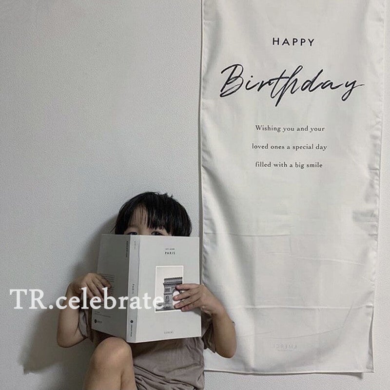 Ins Simple Letters Happy Birthday Forest Style A Hanging Cloth Kidsren'S Birthday Party Scene Layout Po Props - Image 5
