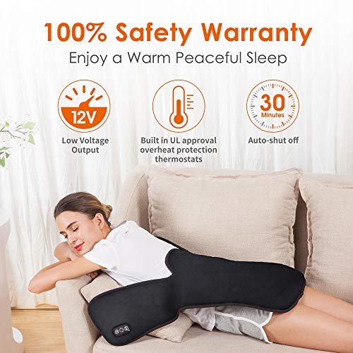 Snailax Electric Heating Pad for Neck and Shoulders,Weighted Wearable Wrap Around Heating Pads with Massager, Pain Relief,2 Heat Levels & 5 Massage Nodes,Auto Shut Off,Portable, Black - Image 5