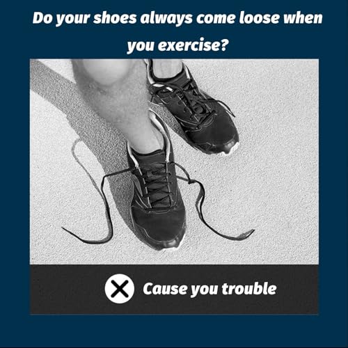 Earssa Elastic No Tie Shoelaces, Rotating Automatic Buckle Shoes Laces, Metal Capsule Lock Buckles, Lock Shoe Laces Tieless (Black) - Image 3