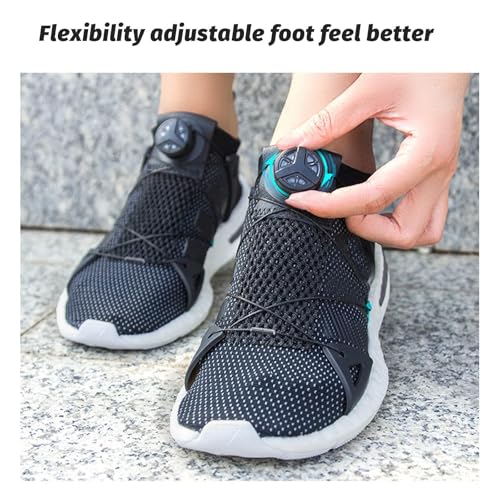 Earssa Elastic No Tie Shoelaces, Rotating Automatic Buckle Shoes Laces, Metal Capsule Lock Buckles, Lock Shoe Laces Tieless (Black) - Image 4