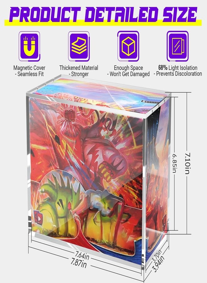 LTLUO Elite Trainer Box Acrylic Case Extra-Thick Acrylic ETB Case Compatible with PKMN Protectors, Magnetic Easy Top Loading, UV Protection, Stackable Storage - Image 2