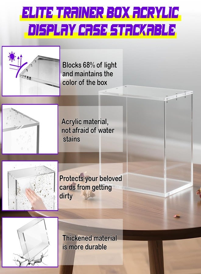 LTLUO Elite Trainer Box Acrylic Case Extra-Thick Acrylic ETB Case Compatible with PKMN Protectors, Magnetic Easy Top Loading, UV Protection, Stackable Storage - Image 4