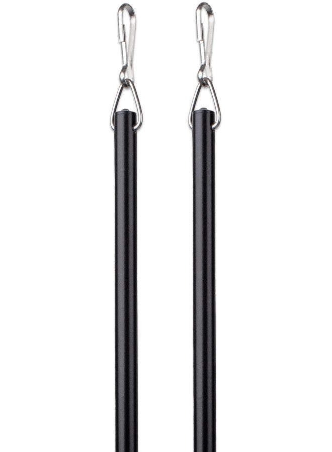 EverTrack Curtain Wand - Aluminum Curtain and Drapery Pull Rod with Stainless Steel Hardware for Curtains, Draperies, and Room Divider Curtains - 36 Inches, Metallic Black - Pack of 2 - Image 1