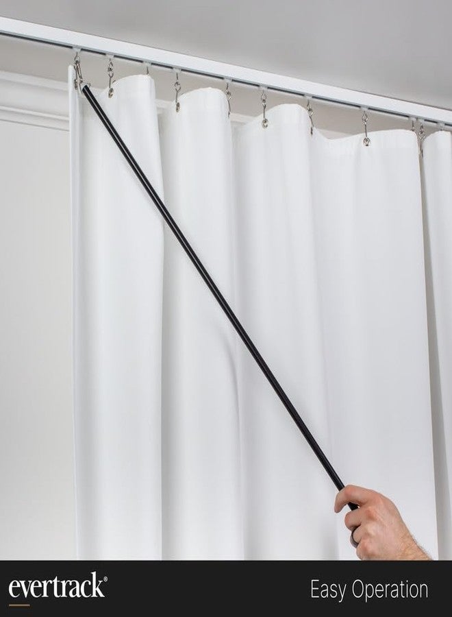 EverTrack Curtain Wand - Aluminum Curtain and Drapery Pull Rod with Stainless Steel Hardware for Curtains, Draperies, and Room Divider Curtains - 36 Inches, Metallic Black - Pack of 2 - Image 5