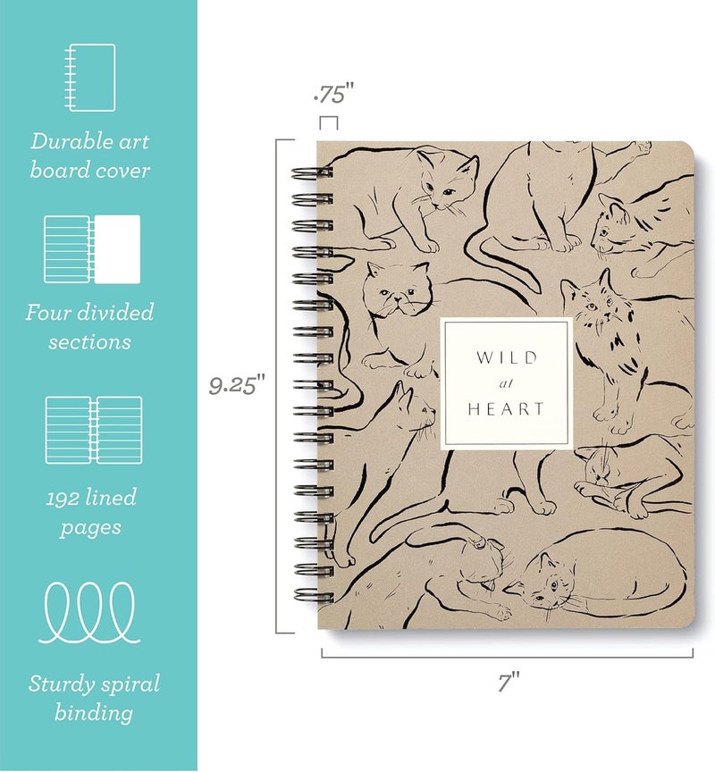 Compendium Spiral Notebook - Wild at Heart — A Designer Spiral Notebook with 192 Lined Pages, College Ruled, 7.0”W x 9.25”H - Image 2