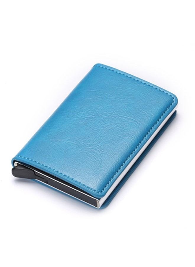 We Happy - RFID Protection Leather Cover Ultra-Thin Aluminum Case Premium Credit Card Holder Automatic Pop UP Wallet - Image 1