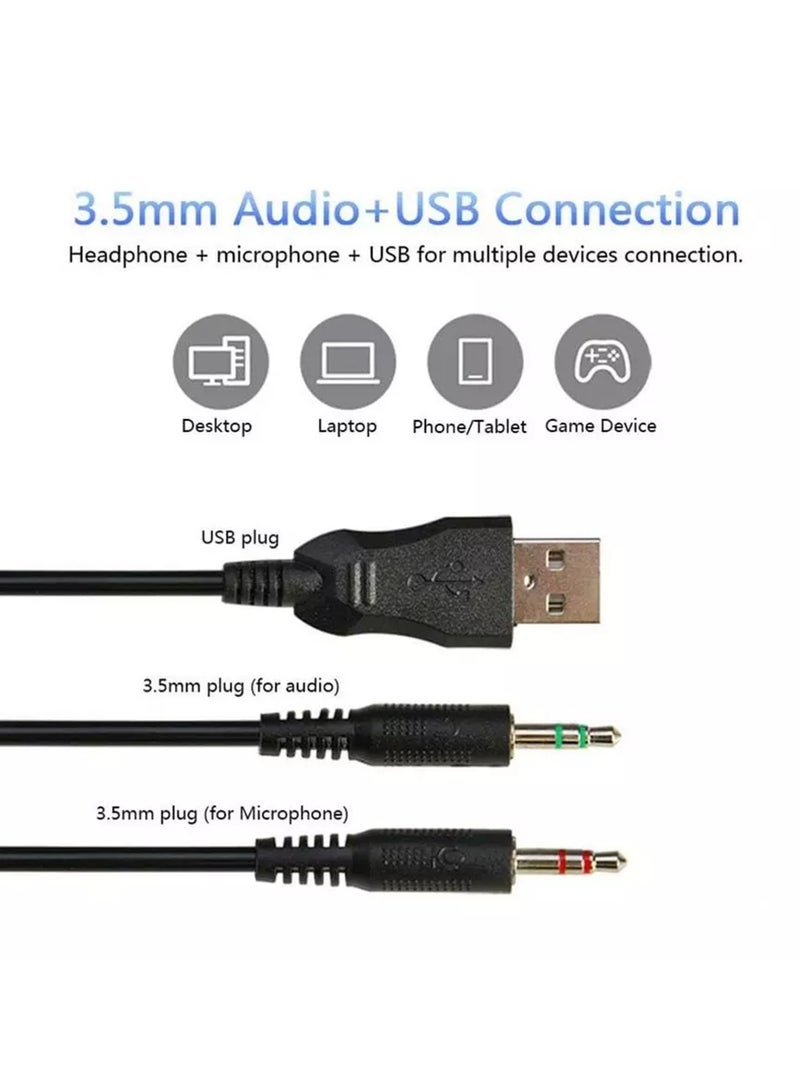 XTRIKE ME سماعة ألعاب HP-318 مع صوت محيطي ستيريو وإضاءة RGB - Image 2