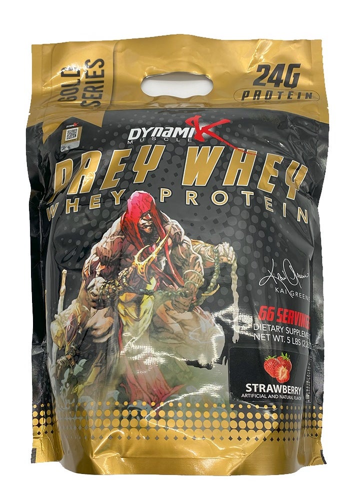 DYNAMIK MUSCLE DYNAMIK GOLD SERIES PREY WHEY 5LBS - STRAWBERRY 