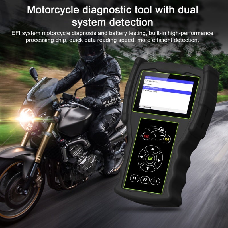 JDiag Motorcycle Code Scanner Dual System Diagnostic Scan Tool LCD Digital Battery Analyzer Engine Fault Code Reader Support Multi-Language - Image 4