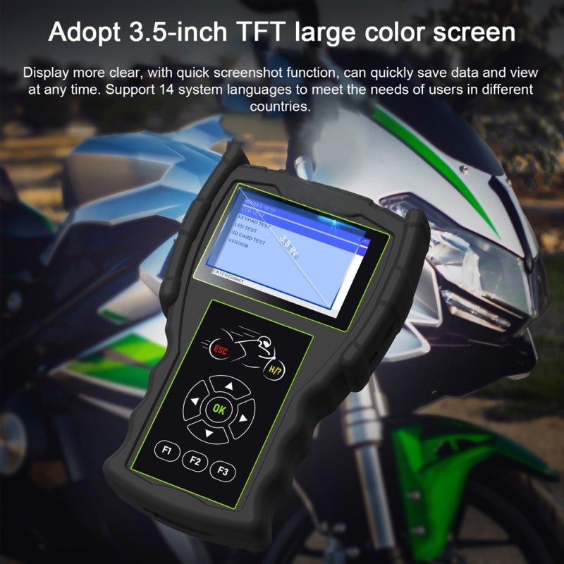 JDiag Motorcycle Code Scanner Dual System Diagnostic Scan Tool LCD Digital Battery Analyzer Engine Fault Code Reader Support Multi-Language - Image 3