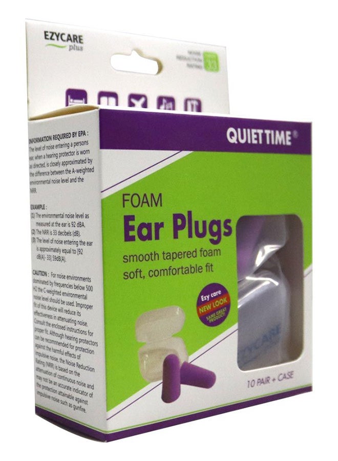 EzyCare Quiet Time Foam Ear Plugs 10 Pairs 10800