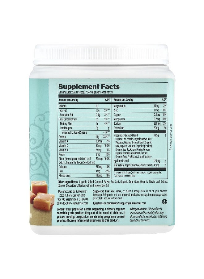 Sunwarrior - Sunwarrior, Collagen Building Protein Peptides, Salted Caramel, 1.1 lb (500 g) - Image 1