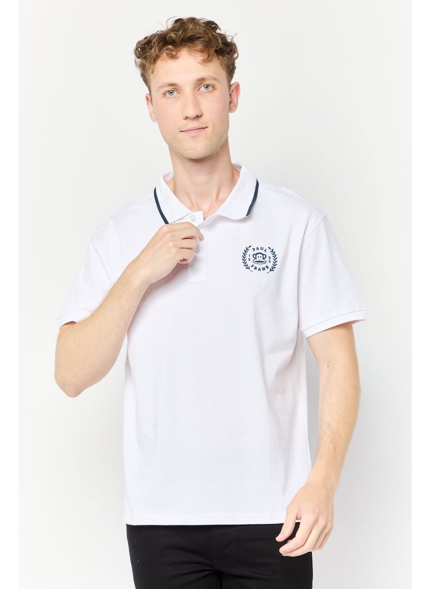 Paul Frank Men Regular Fit Graphic Print Short Sleeves Polo Shirt, White  - Image 1