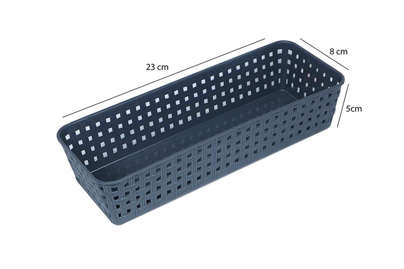 Nabhya (Pack of 5) Multipurpose Desk Organizer Tray Office Drawer Dividers Storage Bins for Kitchen, Bathroom, Office, Makeup, Bedroom Dresser, Craft Basket Rack Multicolour (23×8×5 cm) - Image 4
