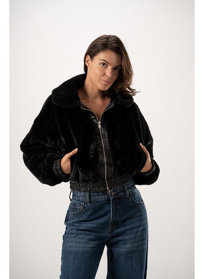 ASTK Zip Up Fur Jacket - Image 1