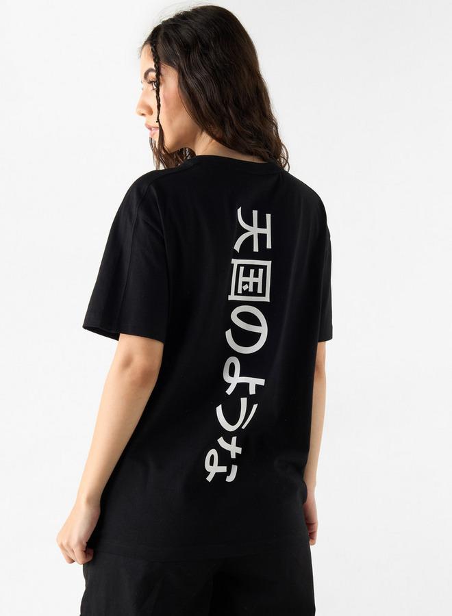 SP Characters Anime Print T-shirt with Crew Neck and Short Sleeves - Image 3