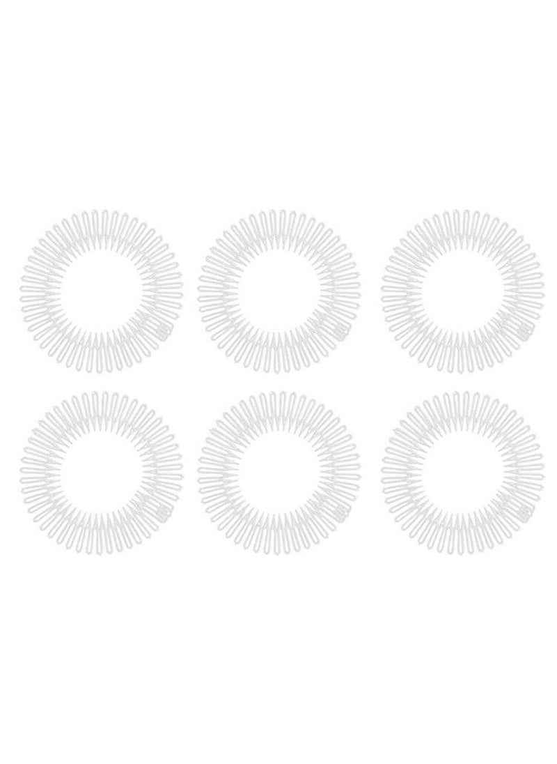 Suoirblss 6 PCS Plastic Stretchy Circle Flexible Comb Teeth Headband Hair Clips Hoop Womens Fashion Hair Combs Hair Band Hair Accessories Transparent 