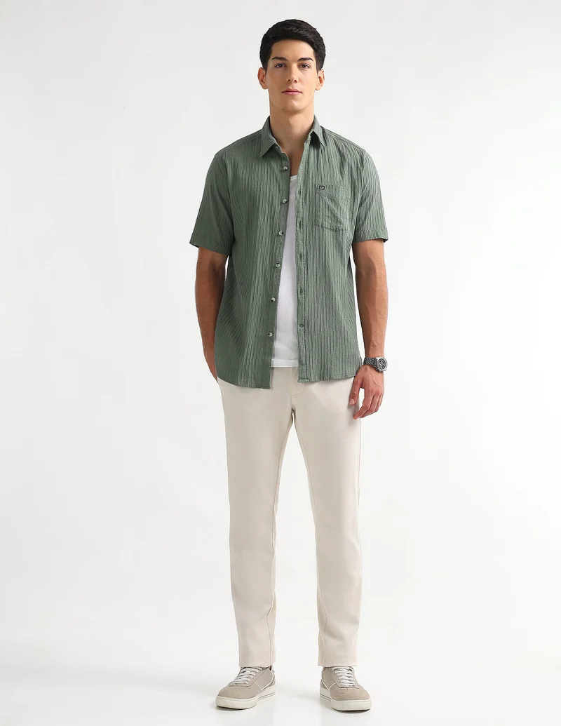 Arrow Green Dobby Regular Fit Shirt for Men | Best Price UAE
