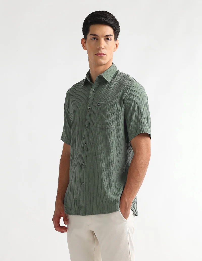 Arrow Green Dobby Regular Fit Shirt for Men | Best Price UAE