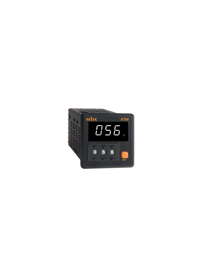 Selec Thumbwheel Timer with On delayInterval Function 48x48 mm SELEC XT56A White Display Short DepthSame as XT56N  - Image 1