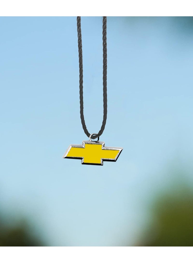 شيفروليه شعار مرآة معلقة قلادة معدنية صغيرة سيارة الديكور سلسلة قلادة 1 قطعة - Image 4