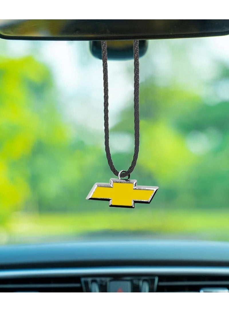 شيفروليه شعار مرآة معلقة قلادة معدنية صغيرة سيارة الديكور سلسلة قلادة 1 قطعة - Image 5