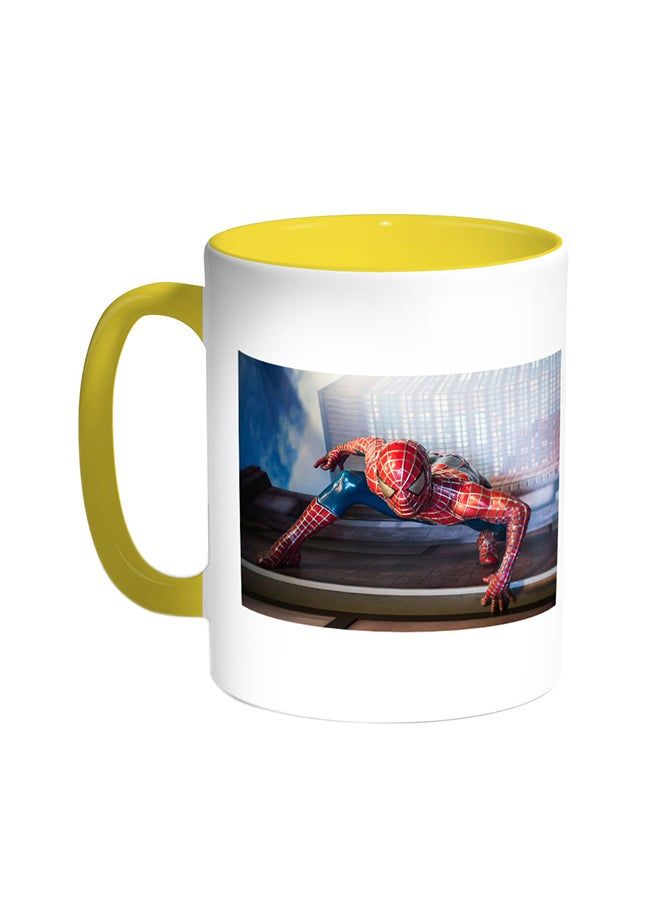 RKN Spider Man Printed Coffee Mug Yellow/White 11ounce - Image 1