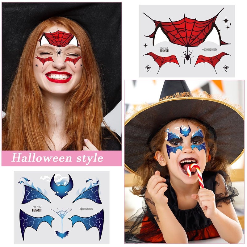 Konsait تاتو وجه كونسيت 20 ورقة للأطفال تاتو وجه حيوانات للأطفال الأولاد والبنات تاتو وجه نمر، عنكبوت، أرنب، فراشة، تاتو طلاء وجه للأطفال، ملصقات مكياج لحفلات عيد الميلاد والهالوين، هدايا حفلات - Image 5