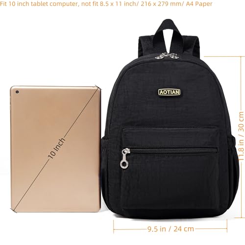 AOTIAN Mini Lightweight 11.8 Inch Backpack Durable Travel Hiking Women and Girls Small Daypack, 7 Liters Black - Image 5