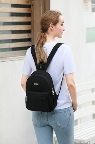 AOTIAN Mini Lightweight 11.8 Inch Backpack Durable Travel Hiking Women and Girls Small Daypack, 7 Liters Black - Image 2
