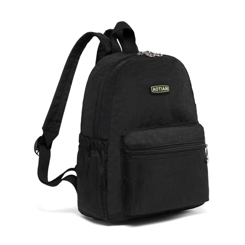 AOTIAN Mini Lightweight 11.8 Inch Backpack Durable Travel Hiking Women and Girls Small Daypack, 7 Liters Black - Image 4