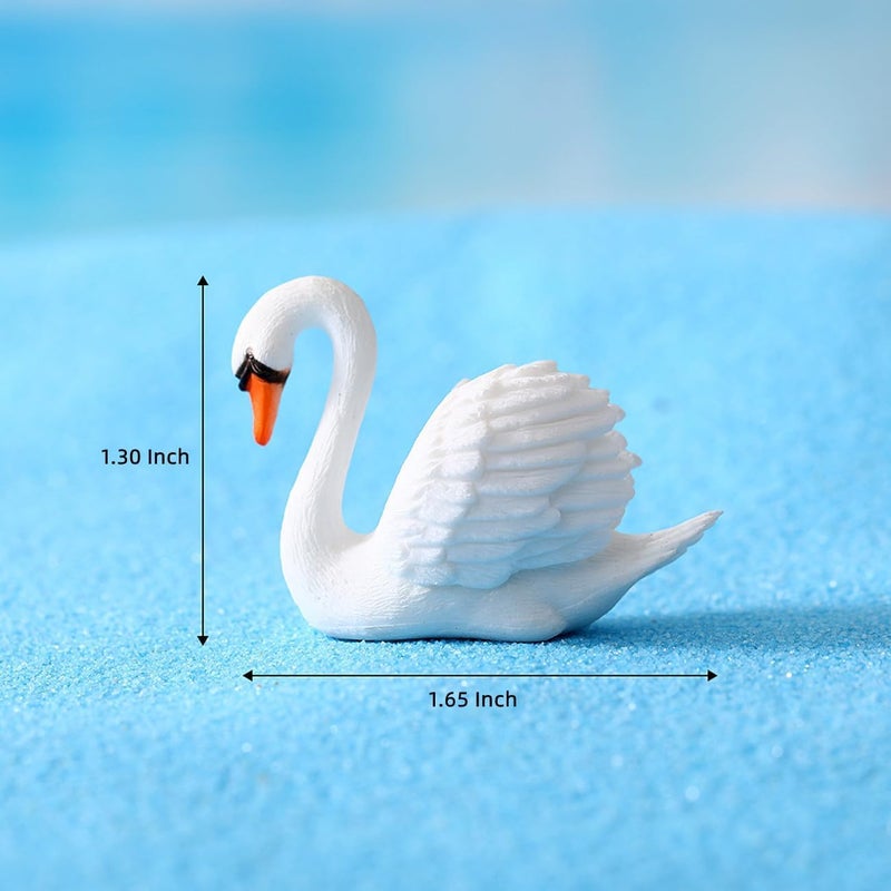 Haohaiblooms 2 PCS Miniature Swan Figurines â€“ Black & White Resin Swans for Fairy Garden, Plant Pots, Bonsai Decor, Cake Toppers, Home and Desk Decoration, DIY Craft, Yard, Patio, and Birthday Gifts - Image 2