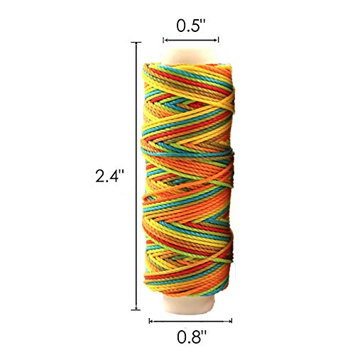 FANDOL Waxed Cords Polyester Leather Sewing Thread Wax Strings for Macrame, DIY Bracelets, Handcraft or Leather Projects (12 Bright Colors) - Image 3